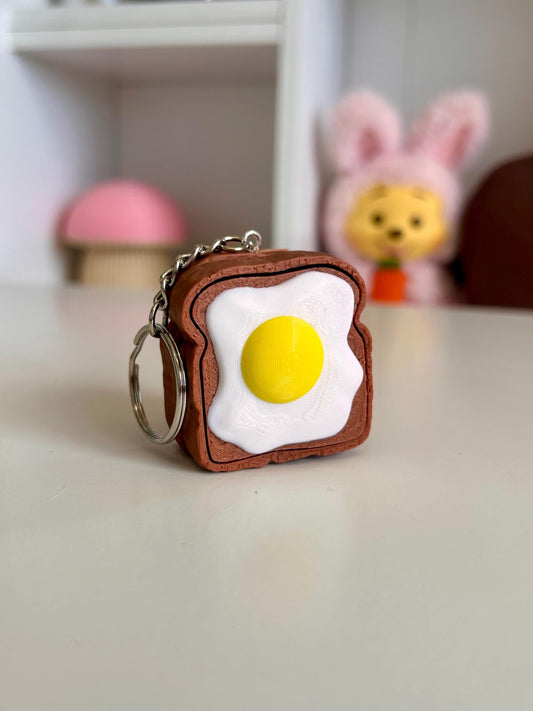 Egg-on-Toast Clicker Keychain