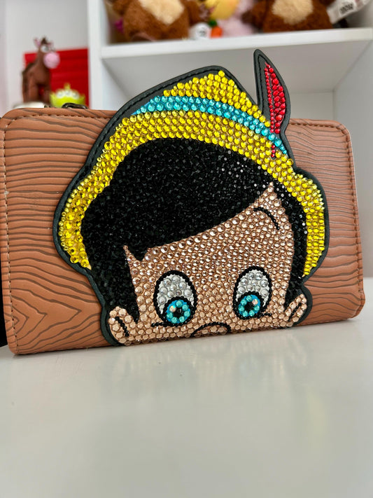 Custom Rhinestone Loungefly Pinocchio Wallet