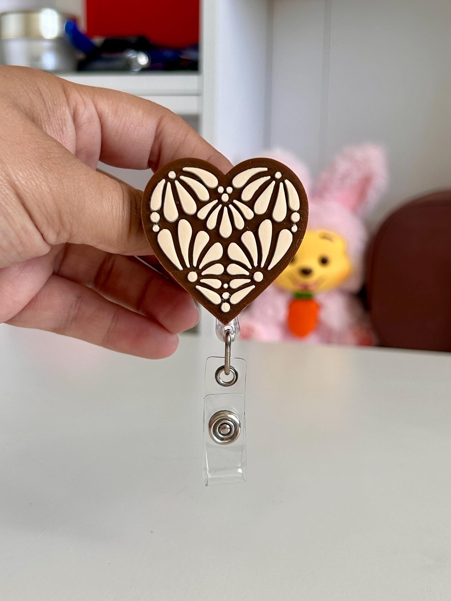 Retractable Heart Badge Reel