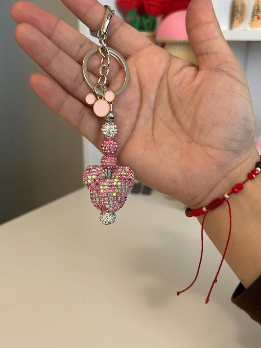 Pink — Rhinestone Mouse Keychain