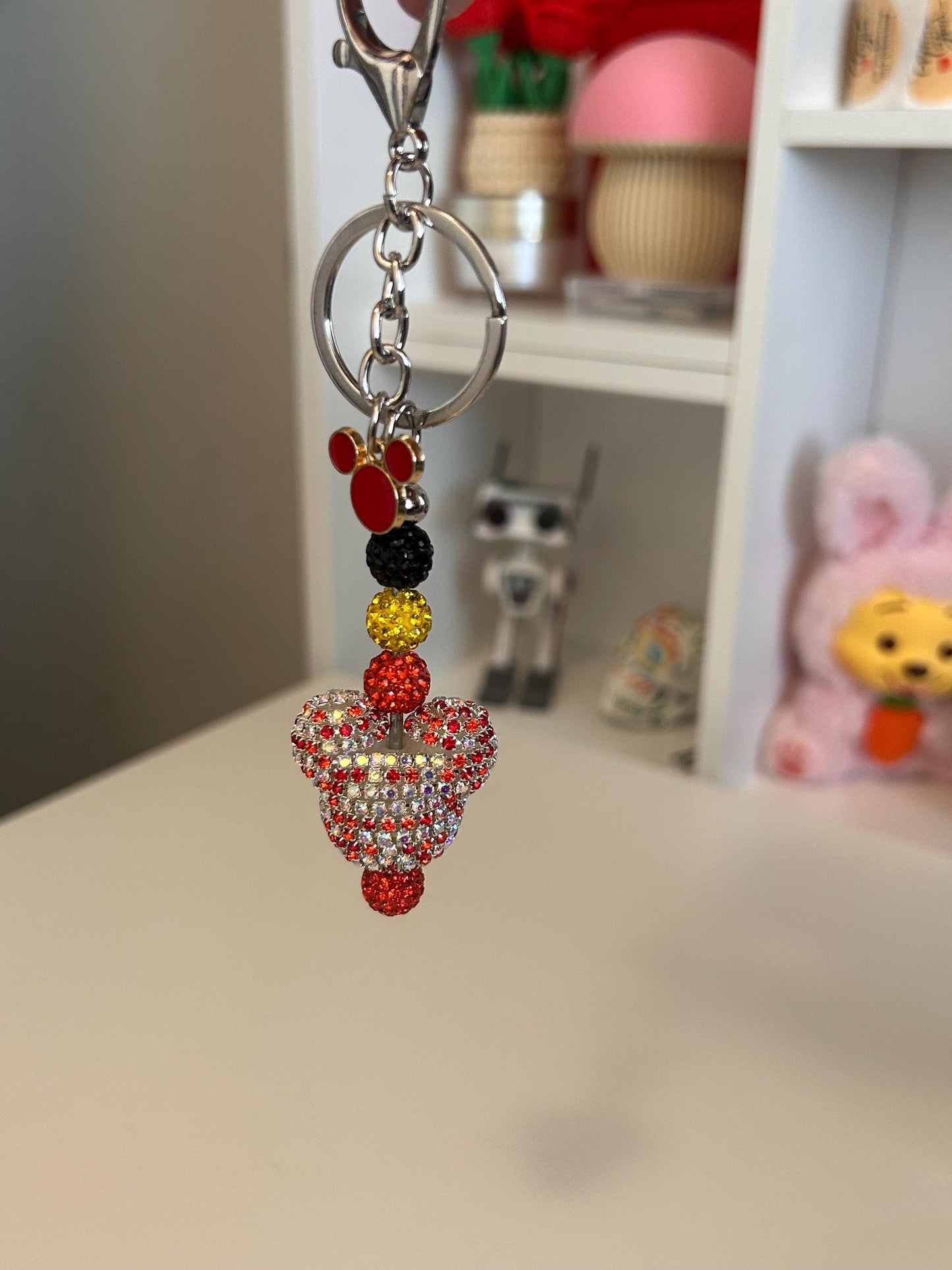 Kachow! Rhinestone Mouse Keychain