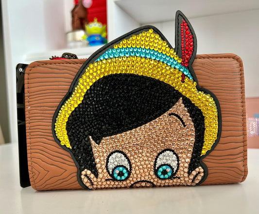 Custom Rhinestone Loungefly Pinocchio Wallet