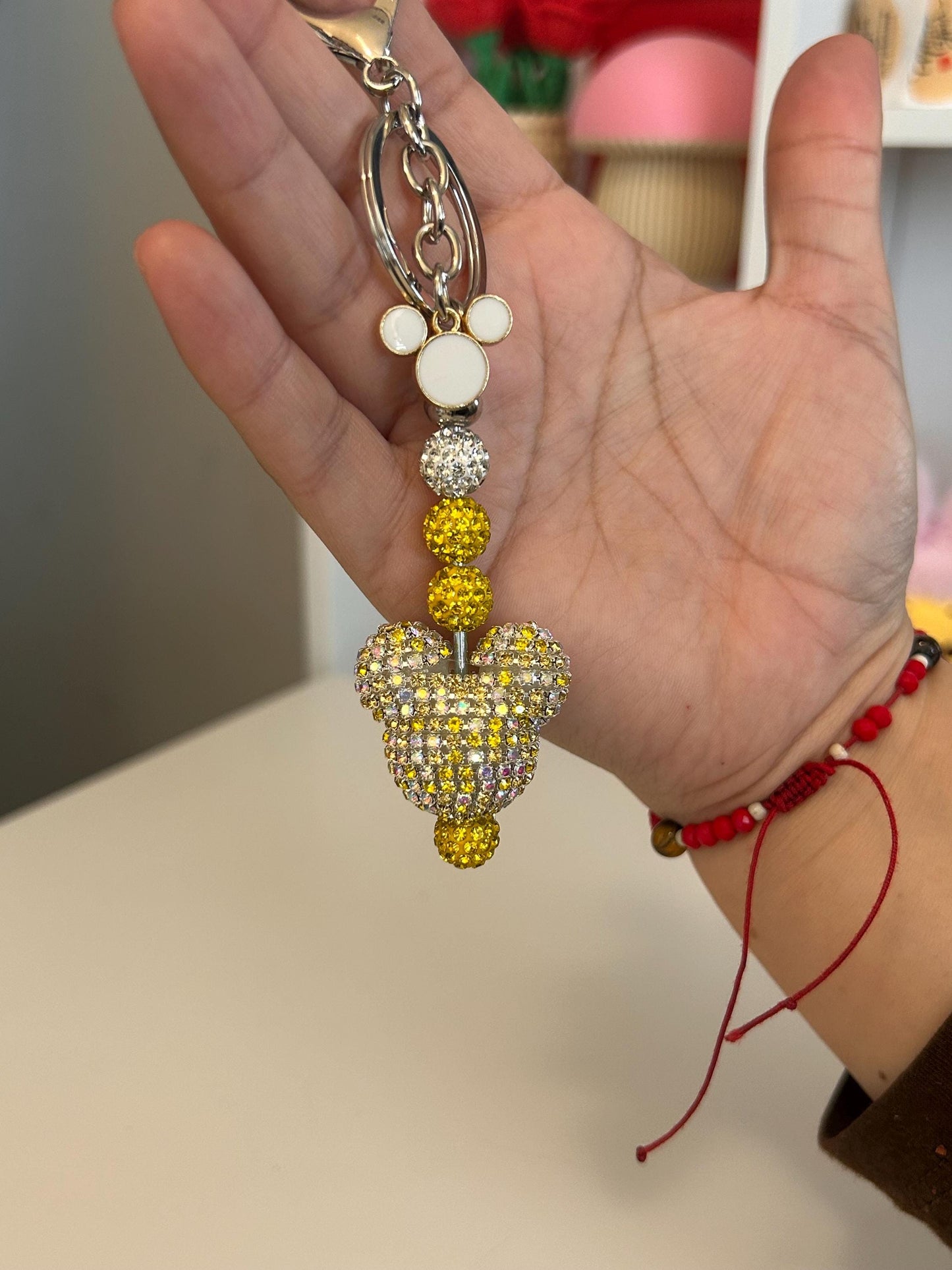Sunshine — Rhinestone Mouse Keychain