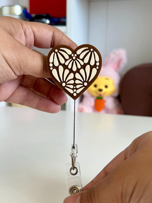 Retractable Heart Badge Reel
