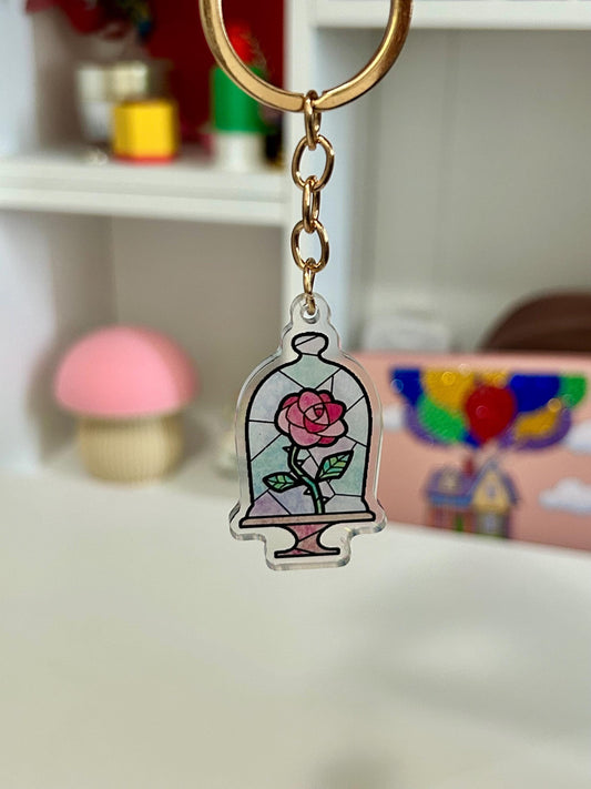 Rose Holographic Keychain